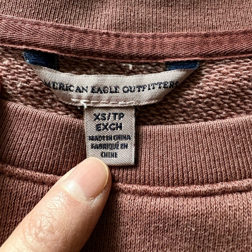 American Eagle Outfitters Dusty Rose Sweatshirt Dress Pullover Cottagecore - Picture 7 of 11